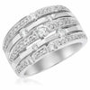 1.03CT DIAMOND 18KT WHITE GOLD ROUND MULTI ROW ETOILE FILIGREE ANNIVERSARY RING