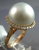 LARGE .44CT DIAMOND & AAA SOUTH SEA PEARL 18KT ROSE GOLD 3D ROUND HALO FUN RING