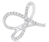 .71CT DIAMOND 14KT WHITE GOLD 3D CLAASSIC DOUBLE HEART CRISS CROSS INFINITY RING