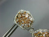 LARGE 7.54CT WHITE & MULTI COLOR DIAMOND 18KT WHITE & ROSE GOLD HANGING EARRINGS