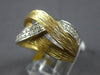 ESTATE WIDE .63CT DIAMOND 14KT 2 TONE GOLD 3D MULTI ROW CRISS CROSS X LOVE RING