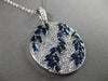 ESTATE 4.23CT DIAMOND & AAA SAPPHIRE 14KT WHITE GOLD FLOATING CIRCLE PENDANT