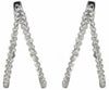 LARGE 4.20CT DIAMOND 18KT WHITE GOLD 3D V SHAPE INSIDE OUT HOOP HANGING EARRINGS