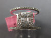 LARGE .76CT WHITE DIAMOND 18KT WHITE GOLD 3D ROUND & BAGUETTE ANNIVERSARY RING
