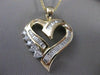 ESTATE 1.35CTW DIAMOND HEART 14KT 2 TONE GOLD OPEN PENDANT F/G VS + CHAIN #10618