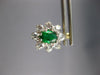 LARGE 3.5CT CUBIC ZIRCONA & AAA SYNTHETIC EMERALD 14K YELLOW GOLD EARRINGS 27401
