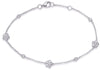 ESTATE .34CT DIAMOND 14KT WHITE GOLD 3D BY THE YARD FLOWER FUN LOVE BRACELET