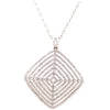 EXTRA LARGE 2.99CT DIAMOND 18KT WHITE GOLD MULTI SQUARE MODERN FLOATING PENDANT