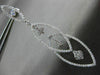 ESTATE LARGE 3.89CT DIAMOND 18KT WHITE GOLD 3D FLOWER TEAR DROP HANGING EARRINGS