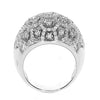 LARGE 1.05CT DIAMOND 18KT WHITE GOLD 3D MULTI FLOWER HEXAGON DOME SHAPE FUN RING