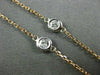 ESTATE 1.10CT DIAMOND 14KT WHITE & ROSE GOLD BY THE YARD NECKLACE 18" LONG 21743