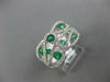 LARGE 1.34CT DIAMOND & AAA EMERALD 14KT WHITE GOLD 3D LOVE KNOT ETOILE FUN RING
