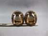 LARGE 3.5CT MOCHA DIAMOND & AAA SMOKY TOPAZ 18KT YELLOW GOLD 3D CLIP ON EARRINGS
