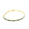 ESTATE 1.8CT DIAMOND & AAA EMERALD 14KT YELLOW GOLD 3D CLASSIC TENNIS BRACELET