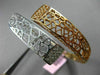 ESTATE WIDE .50CT DIAMOND 14K WHITE & ROSE GOLD 3D OPEN FLEXIBLE BANGLE BRACELET