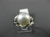 ESTATE LARGE .12CT DIAMOND & AAA SOUTH SEA PEARL PLATINUM 3D FLOWER RING #21817