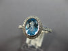 1.62CT DIAMOND & AAA BLUE TOPAZ 14KT WHITE GOLD 3D OVAL & ROUND ENGAGEMENT RING