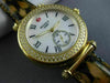 LARGE MICHELE CABER .58CT DIAMOND MOTHER OF PEARL STAINLESS STEEL CHEETAH WATCH
