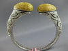 EXTRA LARGE 7.26CT WHITE & YELLOW DIAMOND 18KT WHITE GOLD CUFF BANGLE BRACELET