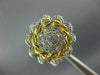 ESTATE WIDE .25CT DIAMOND 14KT YELLOW GOLD 3D CLUSTER FLOWER INFINITY FUN RING