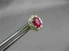 ESTATE 1.25CT DIAMOND & AAA RUBY 14KT YELLOW GOLD 3D OVAL FLOWER STUD EARRINGS