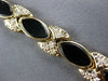 1.08CT DIAMOND & AAA ONYX 14K YELLOW GOLD MARQUISE SHAPE & ROUND BRACELET #27042