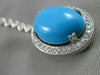 ESTATE 1.40CT DIAMOND & TURQUOISE 14K WHITE GOLD FILIGREE HANGING EARRINGS 20409