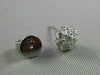 ESTATE .74CT ROUND DIAMOND 18KT WHITE GOLD 3D CLASSIC FLOWER STUD EARRINGS 7mm