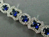 ESTATE WIDE 6.56CT DIAMOND SAPPHIRE 18KT WHITE GOLD MULTI SHAPE TENNIS BRACELET