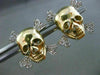 ESTATE .20CT DIAMOND 14K WHITE YELLOW GOLD PIRATE SKULL SCREW BACK STUD EARRINGS