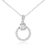 .27CT ROUND & BAGUETTE DIAMOND 14KT WHITE GOLD CIRCLE OF LIFE FLOATING PENDANT