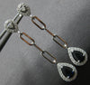 .78CT DIAMOND & AAA SAPPHIRE 14KT WHITE GOLD PEAR SHAPE & ROUND HANGING EARRINGS