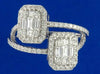 ESTATE LARGE 1.0CT DIAMOND 18KT WHITE GOLD CLUSTER INVISIBLE CRISS CROSS RING