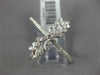 ESTATE LARGE .58CT DIAMOND 14KT WHITE GOLD MULTI LEAF CRISS CROSS INFINITY RING