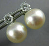 LARGE .55CT DIAMOND & AAA SOUTH SEA PEARL 14KT WHITE GOLD CLASSIC STUD EARRINGS