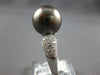 ESTATE .29CT DIAMOND & AAA TAHITIAN PEARL 14KT WHITE GOLD 3 ROW PAVE LOVE RING