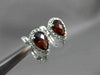ESTATE 2.10CT DIAMOND & AAA GARNET 14KT WHITE GOLD HALO HEART LEVERBACK EARRINGS