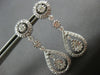 ESTATE 1.46CT DIAMOND 14KT WHITE GOLD ROUND & PEAR SHAPE HANGING EARRINGS #26799