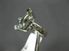LARGE .24CT DIAMOND 14KT WHITE GOLD 3D MARQUISE SEMI MOUNT ENGAGEMENT RING #4908
