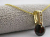 ANTIQUE 2.12CTW DIAMOND GARNET 14K YELLOW GOLD ART DECO PENDANT + CHAIN ##843