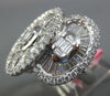 LARGE 3.61CT DIAMOND 18KT WHITE GOLD ROUND & BAGUETTE DOUBLE OVAL COCKTAIL RING