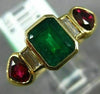 ESTATE 2.48CT DIAMOND AAA RUBY & EMERALD 18KT YELLOW GOLD LOVE ANNIVERSARY RING