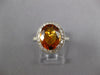 LARGE 3.70CT DIAMOND & AAA CITRINE 14KT WHITE GOLD 3D OVAL HALO ENGAGEMENT RING