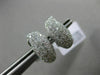 ESTATE WIDE .83CT DIAMOND 18KT WHITE GOLD 3D CLASSIC PAVE LEAF CLIP ON EARRINGS