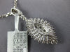 ESTATE LARGE 2.25CT DIAMOND 18K WHITE GOLD CLASSIC CLUSTER LEAF FLOATING PENDANT