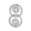 .88CT DIAMOND 14KT WHITE GOLD ROUND & BAGUETTE DOUBLE LOVE KNOT FLOATING PENDANT