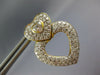 ESTATE LARGE 3.50CT DIAMOND 18K 2 TONE GOLD HEART SHAPE CLIP ON HANGING EARRINGS