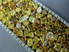 GIA LARGE 57.49CT MULTI COLOR DIAMOND 18KT 2 TONE GOLD CLUSTER TENNIS BRACELET