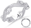 ESTATE .49CT DIAMOND 14KT WHITE GOLD MULTI LEAF OPEN FILIGREE MILGRAIN FUN RING