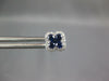 .53CT DIAMOND & AAA SAPPHIRE 18KT WHITE GOLD 4 LEAF CLOVER FLOWER STUD EARRINGS